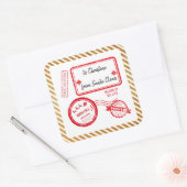 サンタクロースからのクリスマスプレゼント 北極郵便で届く スクエアシール (封筒)