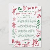 サンタクロースからのクリスマスレターを手書き 招待状 (正面)