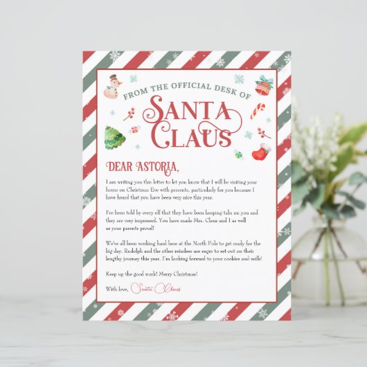 サンタクロースからのクリスマスレターパーソナライズされた (スタンド正面)