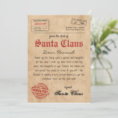 サンタクロースからのパーソナライズされた手紙 招待状 (スタンド正面)