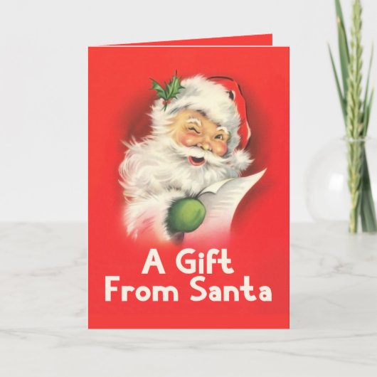 サンタクロースからのプレゼント ヴィンテージ カード (正面)