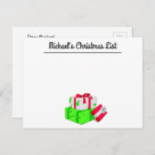 サンタクロースからのポストカードとクリスマスウィッシュリスト シーズンポストカード (正面/裏面)