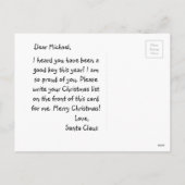 サンタクロースからのポストカードとクリスマスウィッシュリスト シーズンポストカード (裏面)