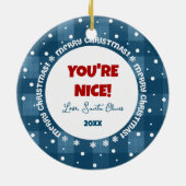 サンタクロースからのメッセージfor Girl名前をカスタムする セラミックオーナメント (裏面)