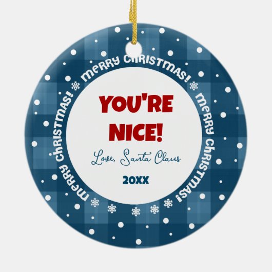 サンタクロースからのメッセージfor Girl名前をカスタムする セラミックオーナメント (裏面)