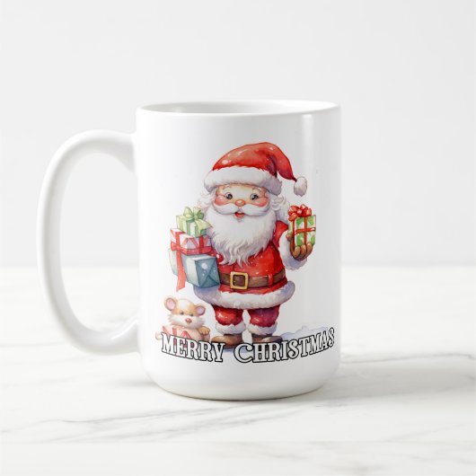 サンタクロースからのメリークリスマス コーヒーマグカップ (左)