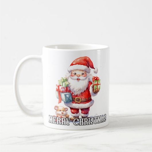 サンタクロースからのメリークリスマス コーヒーマグカップ (左)
