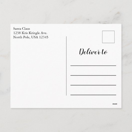 サンタクロースからのメリークリスマス-個人化して下さい シーズンポストカード (裏面)