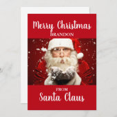 サンタクロースからのメリークリスマスADD NAME シーズンカード (正面/裏面)