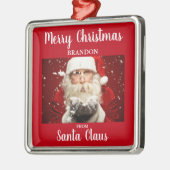 サンタクロースからのメリークリスマスADD NAME メタルオーナメント (左)