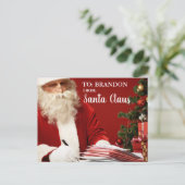 サンタクロースからのメリークリスマスADD NAME Red シーズンポストカード (スタンド正面)