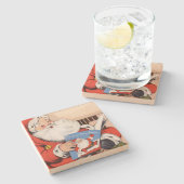 サンタクロースからのヴィンテージの訪問 ストーンコースター (横)