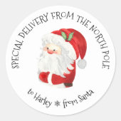サンタクロースからの北極からの特別配達 ラウンドシール (正面)