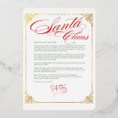 サンタクロースからの感謝状 ホイル招待状 箔招待状 (正面)