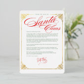 サンタクロースからの感謝状 ホイル招待状 箔招待状 (立ち正面)