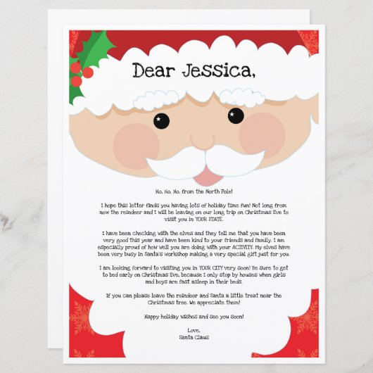 サンタクロースからの手紙 (正面/裏面)