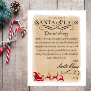サンタクロースからの手紙Santa Sleigh Printable