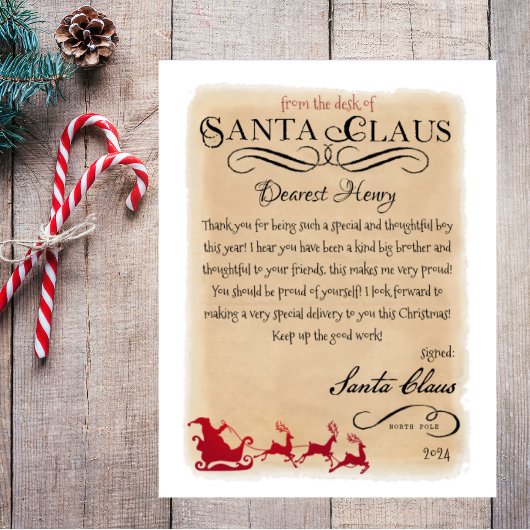 サンタクロースからの手紙Santa Sleigh Printable