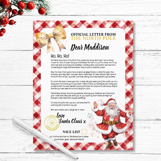 サンタクロースからの素敵なリストレター子供の名前のクリスマス