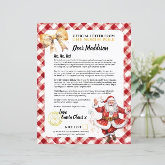 サンタクロースからの素敵なリストレター子供の名前のクリスマス (スタンド正面)