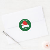 サンタクロースからの緑のクリスマスギフト ラウンドシール (封筒)