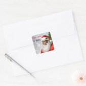 サンタクロースからの黒人の子供の名前 スクエアシール (封筒)