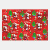 サンタクロースからキッドの名前を追加クリスマス3 ラッピングペーパーシート (正面3)