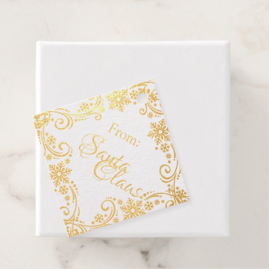 サンタクロースからクリスマスプレゼント雪片プレゼント フェイバータグ (箱)