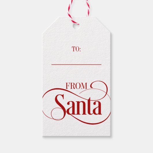 サンタクロースからクリスマスホリデーギフトラベル ギフトタグ (正面)