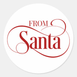 サンタクロースからクリスマスホリデーラウンドステッカー ラウンドシール
