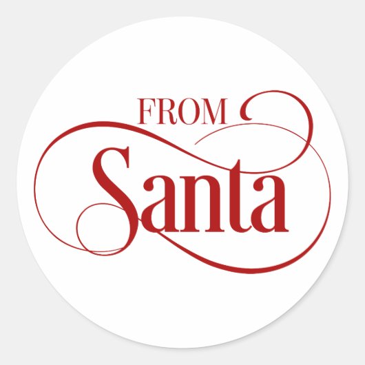 サンタクロースからクリスマスホリデーラウンドステッカー ラウンドシール (正面)