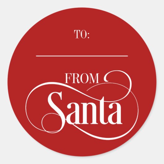 サンタクロースからクリスマスホリデーラウンドステッカー ラウンドシール (正面)