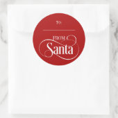 サンタクロースからクリスマスホリデーラウンドステッカー ラウンドシール (バッグ)