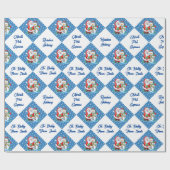 サンタクロースからパーソナライズされた名前クリスマス雪 ラッピングペーパー (フラット)