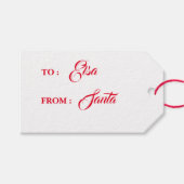 サンタクロースからミニマリストのクリスマスホリデーギフト ギフトタグ (正面(横))