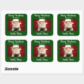 サンタクロースからメリークリスマスADD NAME Green スクエアシール (シート)