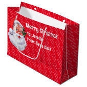 サンタクロースから何度も名前を呼び出してキッドのかわいい ラージペーパーバッグ (正面アングル)