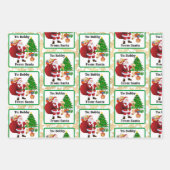 サンタクロースから子の名前を追加カスタム3 ラッピングペーパーシート (正面3)