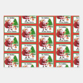 サンタクロースから子の名前を追加カスタム3 ラッピングペーパーシート (正面)