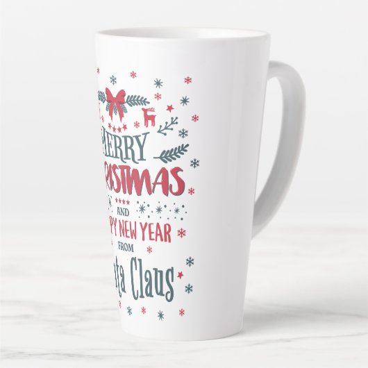 サンタクロースから来たメリークリスマス&ハッピーニューイヤー カフェラテマグ (右アングル)