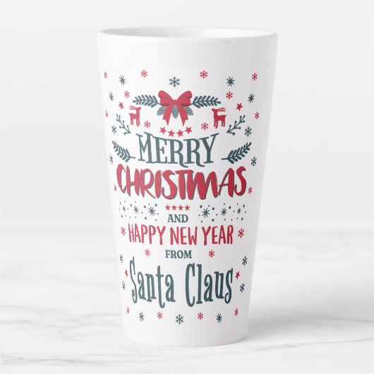 サンタクロースから来たメリークリスマス&ハッピーニューイヤー カフェラテマグ (正面)