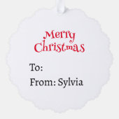 サンタクロースかわいいクリスマス オーナメントカード (裏面)