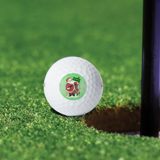 サンタクロースかわいい動物たちがクリスマスを楽しむ ゴルフボール
