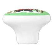 サンタクロースかわいい動物たちがクリスマスを楽しむ セラミックノブ (側面)