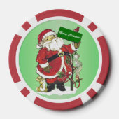 サンタクロースかわいい動物たちがクリスマスを楽しむ ポーカーチップ (裏面)