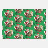 サンタクロースかわいい子どもの名前を追加 ラッピングペーパーシート (正面)