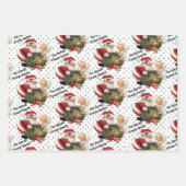 サンタクロースかわいい子どもの名前を追加 ラッピングペーパーシート (正面2)