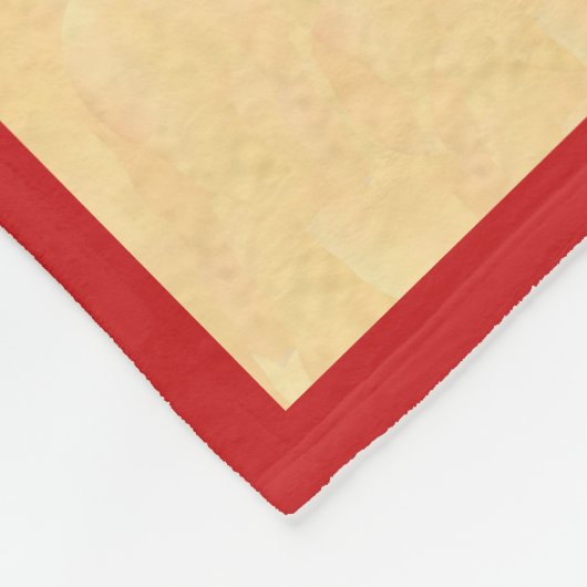 サンタクロースかわいい子犬のヴィンテージレトロクリスマス フリースブランケット (角)