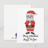 サンタクロースがあなたにクリスマスの挨拶をしています シーズンカード (正面/裏面)