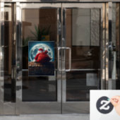 サンタクロースがきらめく煙突 ウィンドウサイン (オフィスドア)